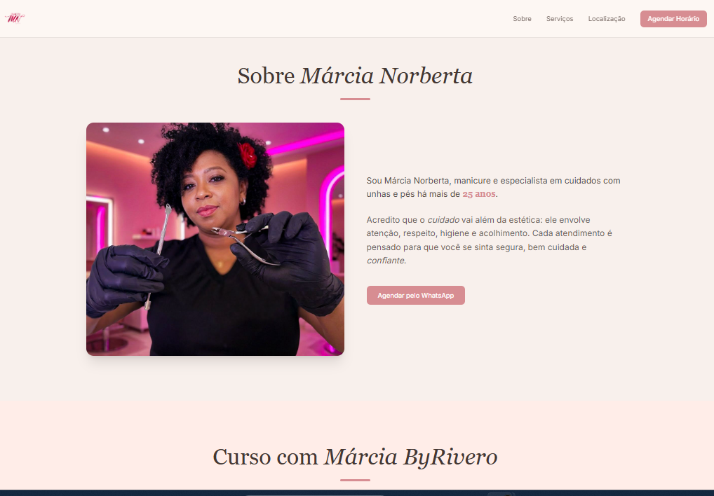 Site Márcia Norberta - Manicure